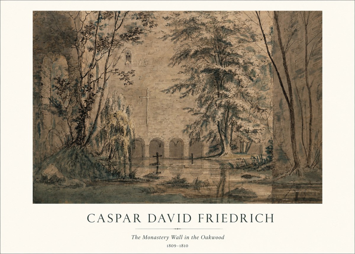 Caspar David Friedrich The Monastery Wall in the Oakwood No1 - Plakát