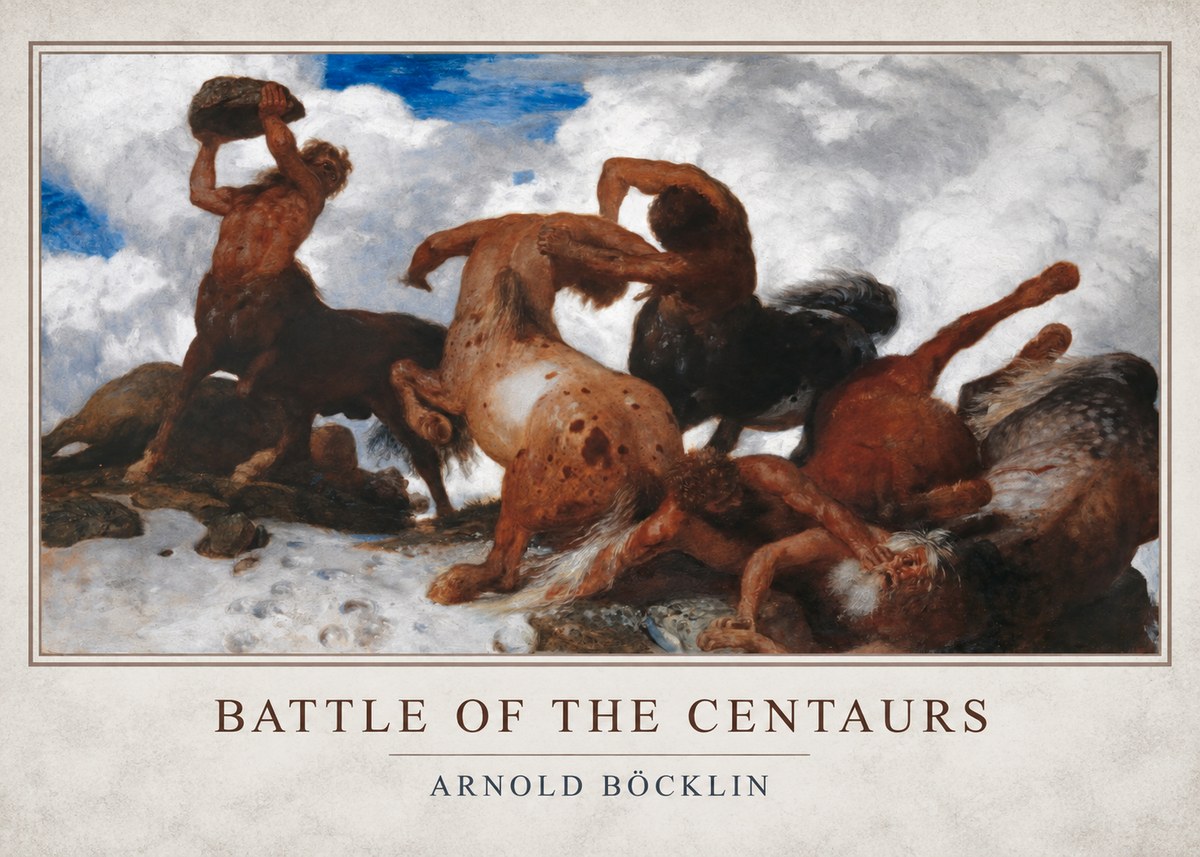 Arnold Böcklin Battle of the Centaurs No1 - Plakát