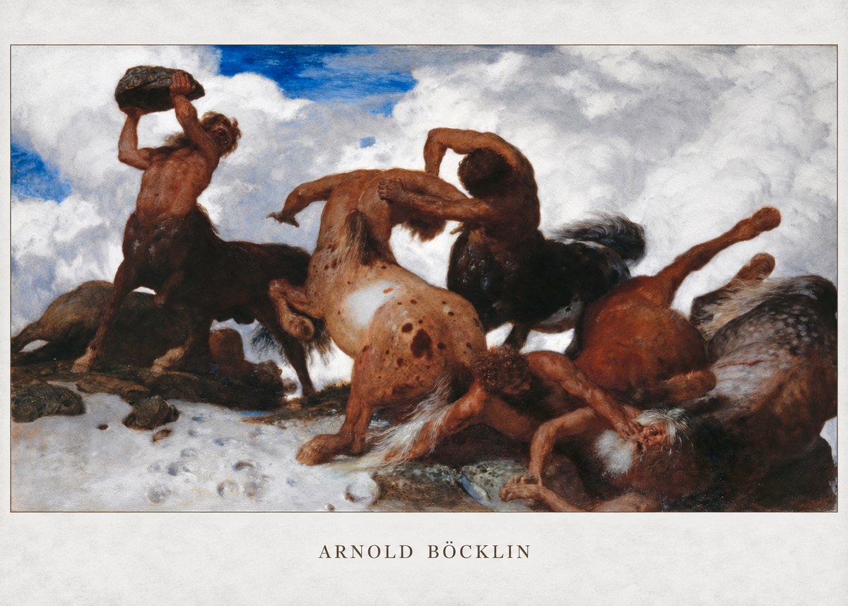 Arnold Böcklin Battle of the Centaurs No2 - Plakát