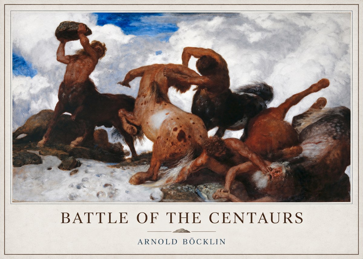 Arnold Böcklin Battle of the Centaurs No3 - Plakát