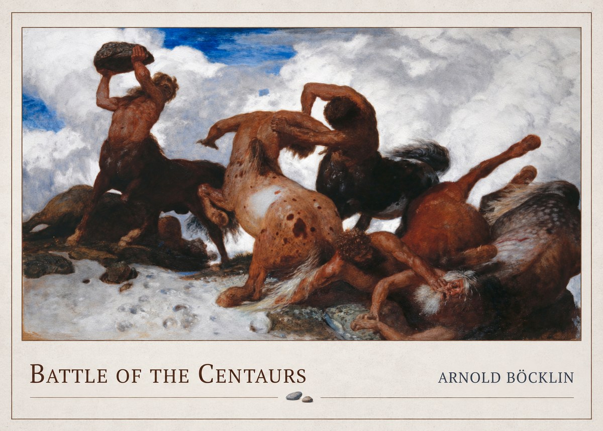 Arnold Böcklin Battle of the Centaurs No4 - Plakát