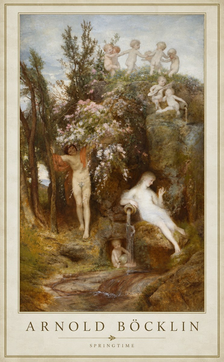 Arnold Böcklin Springtime No1 - Plakát