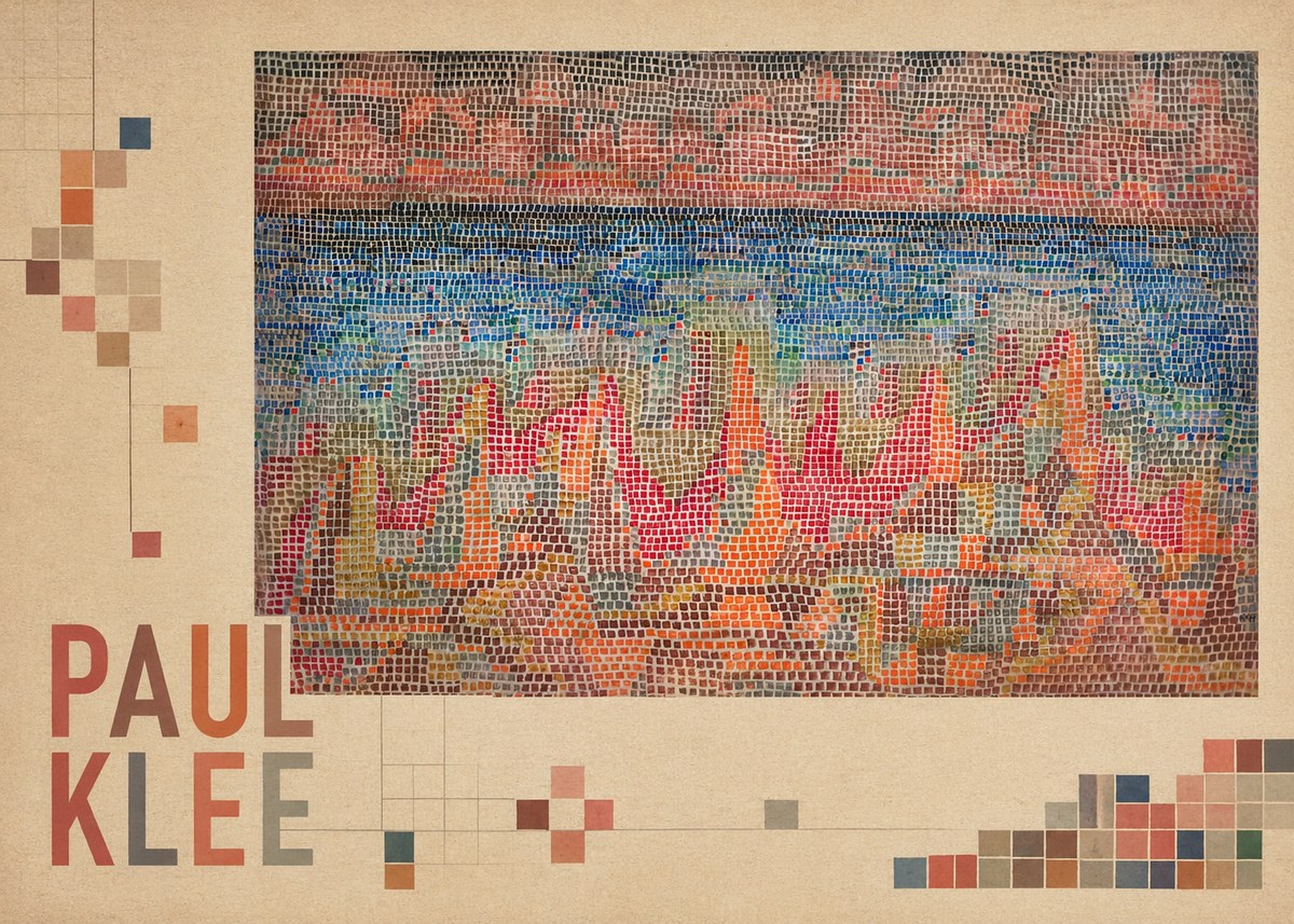 Paul Klee Abstract Gridded Composition No2 - Plakát