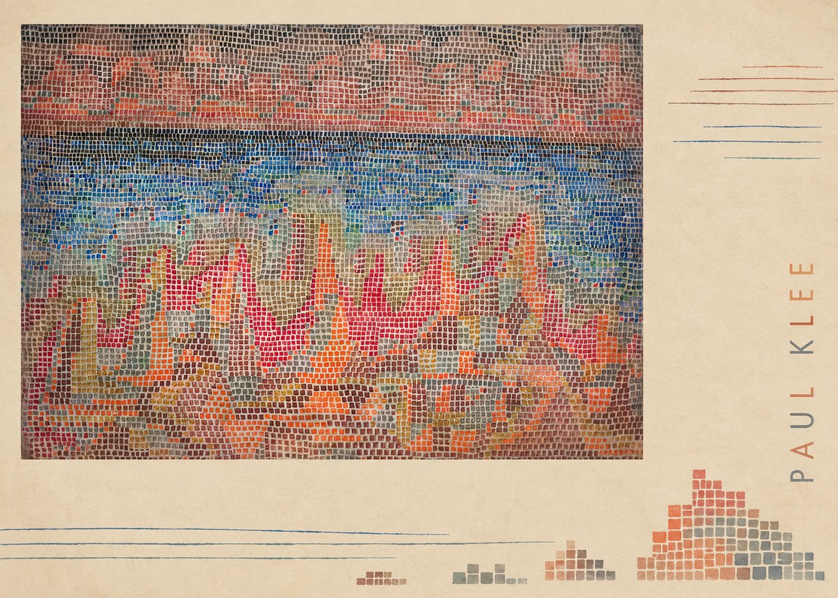 Paul Klee Abstract Gridded Composition No5 - Plakát