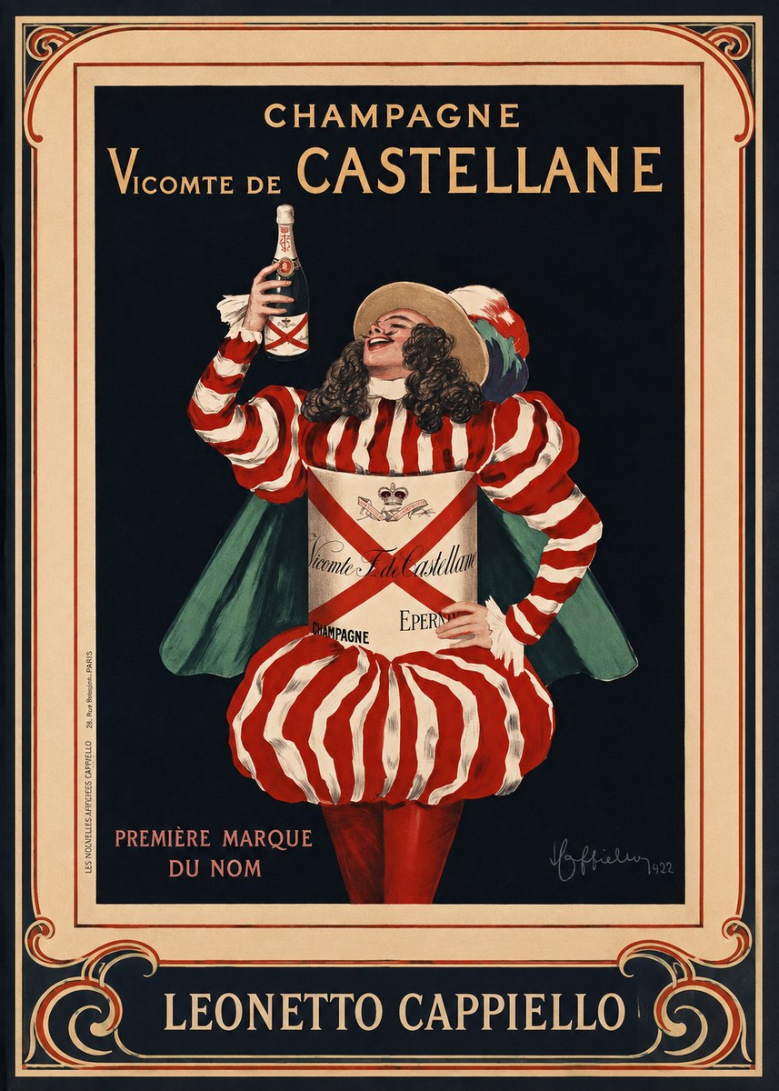 Leonetto Cappiello Champagne Vicomte De Castellane No1 - Plakát