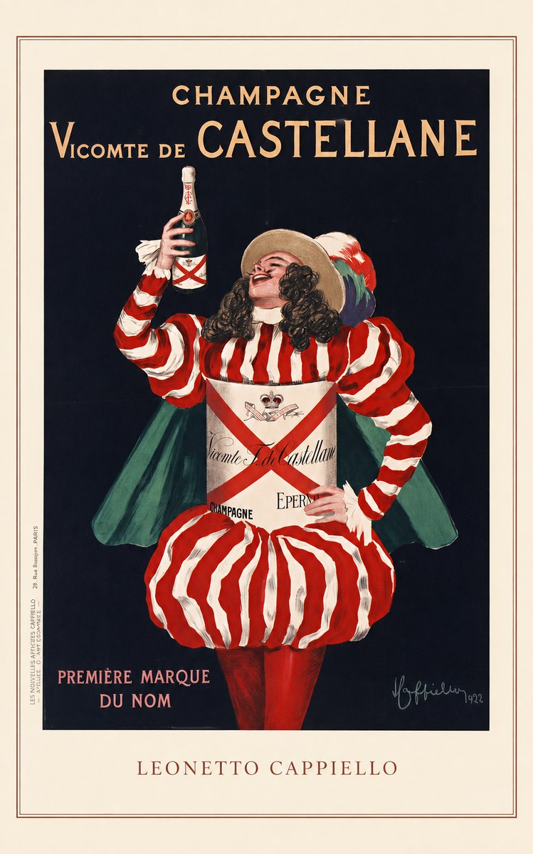 Leonetto Cappiello Champagne Vicomte De Castellane No3 - Plakát