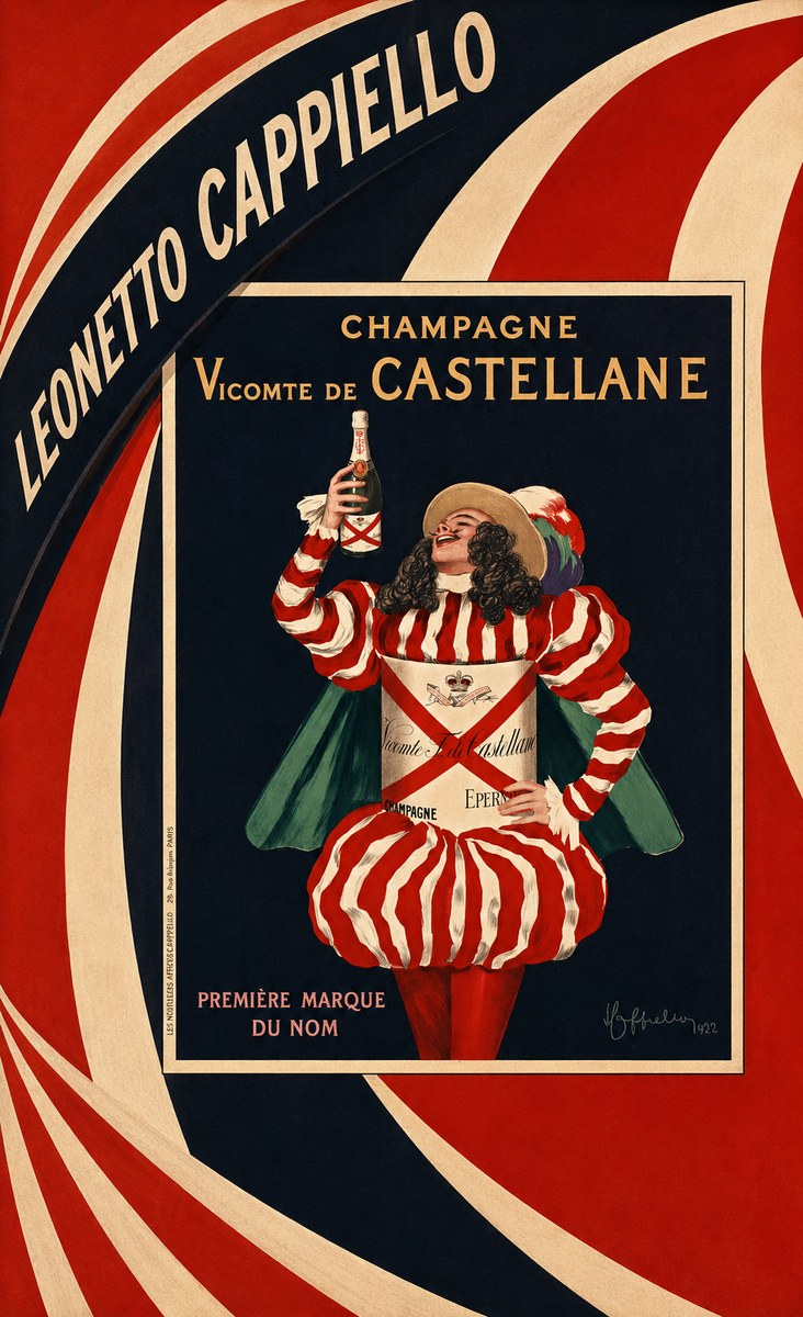 Leonetto Cappiello Champagne Vicomte De Castellane No5 - Plakát