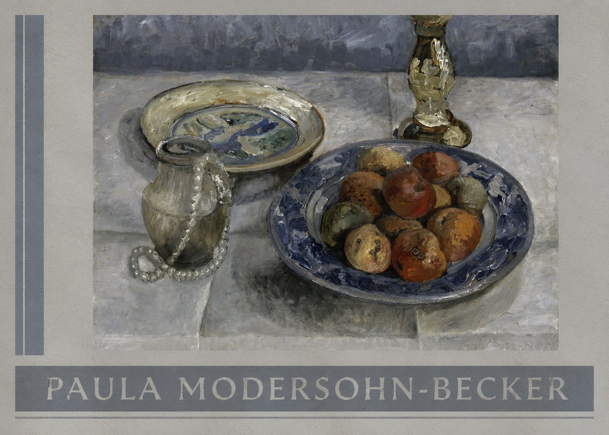 Paula Modersohn-Becker Still Life with Candlestick, Pitcher, and Fruit No2 - Plakát