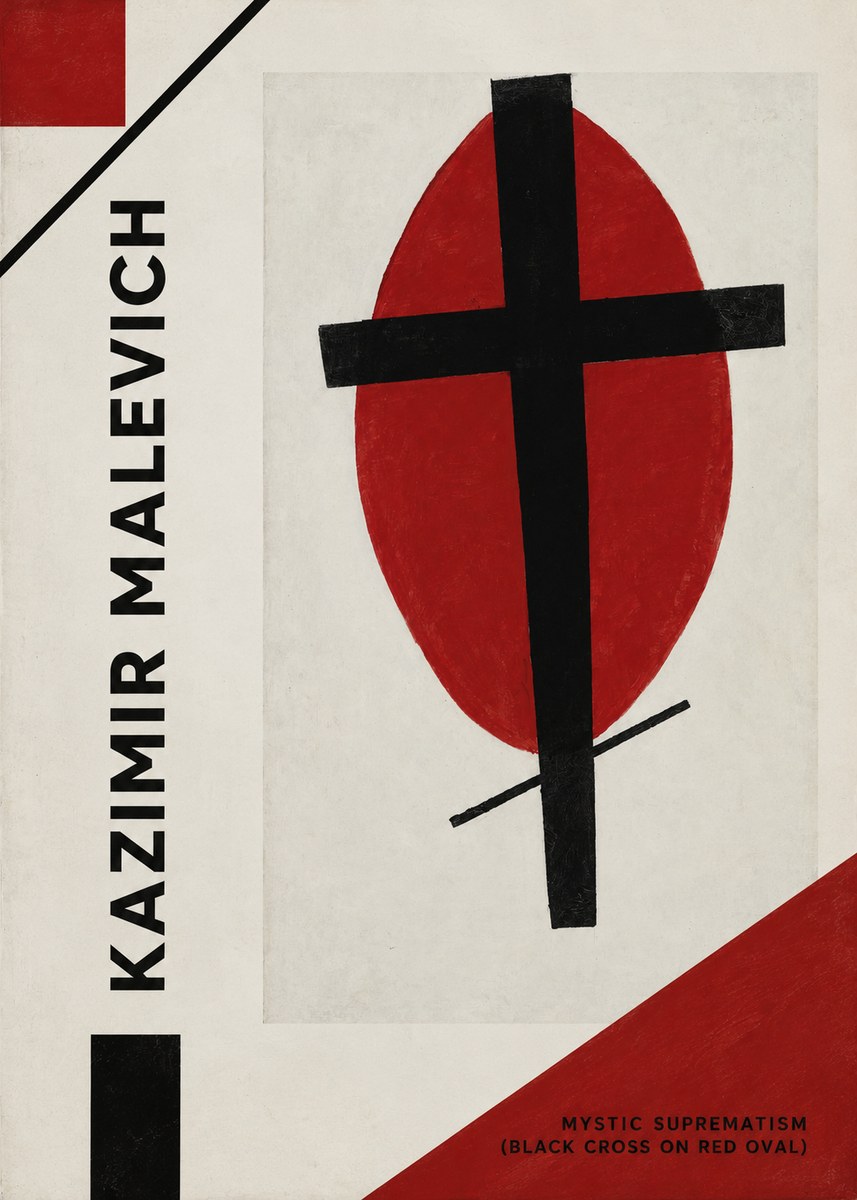 Kazimir Malevich Mystic Suprematism (Black Cross on Red Oval) No2 - Plakát