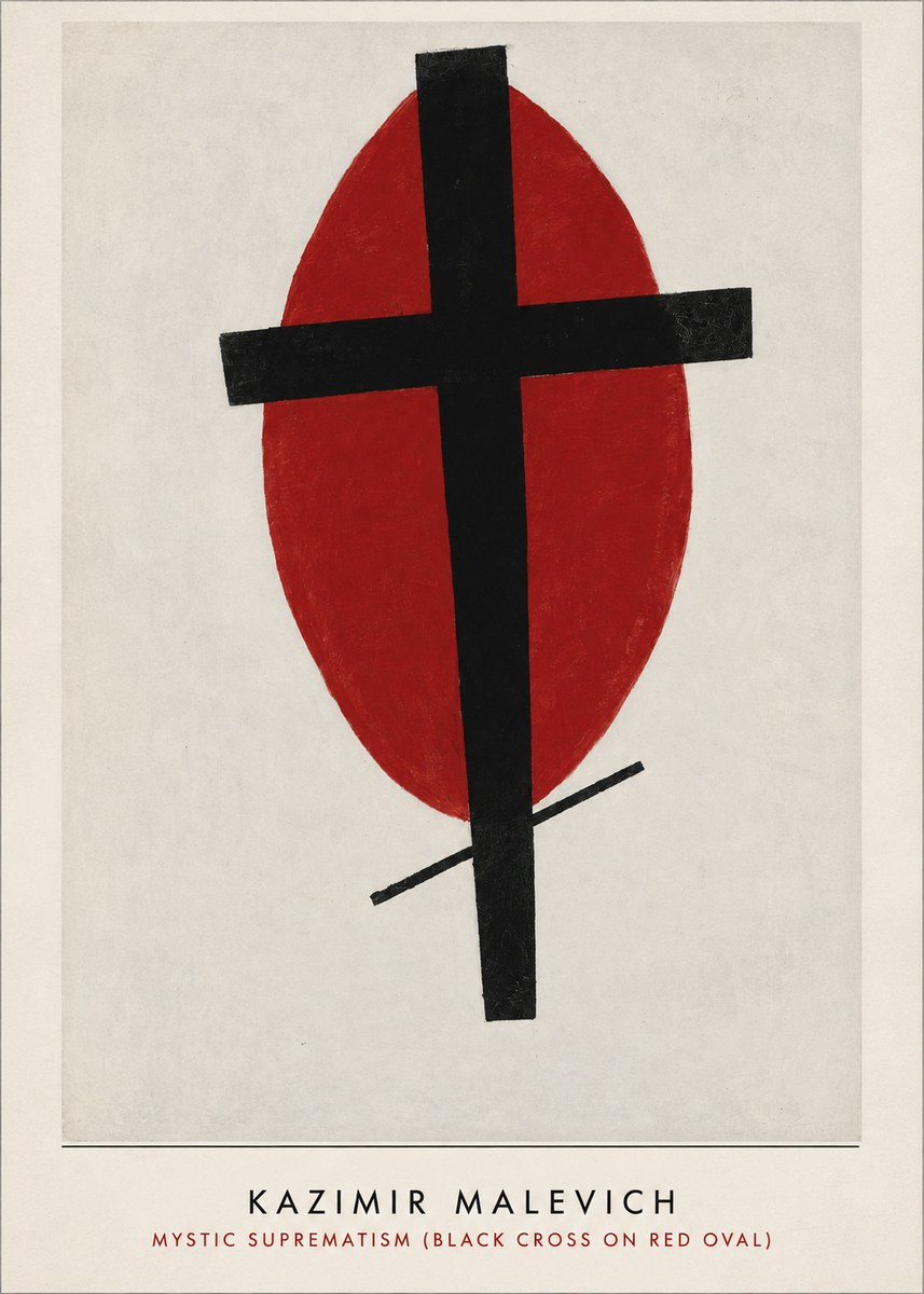 Kazimir Malevich Mystic Suprematism (Black Cross on Red Oval) No3 - Plakát