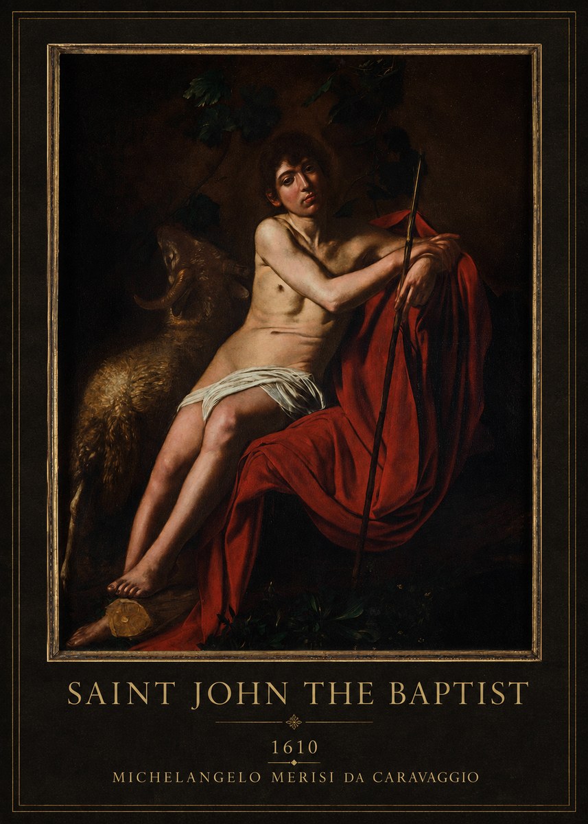 Michelangelo Merisi da Caravaggio Saint John the Baptist III No4 - Plakát
