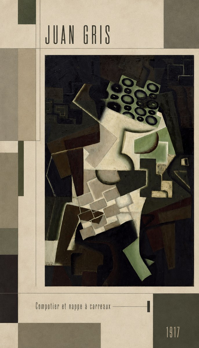 Juan Gris Compotier Et Nappe À Carreaux No3 - Plakát