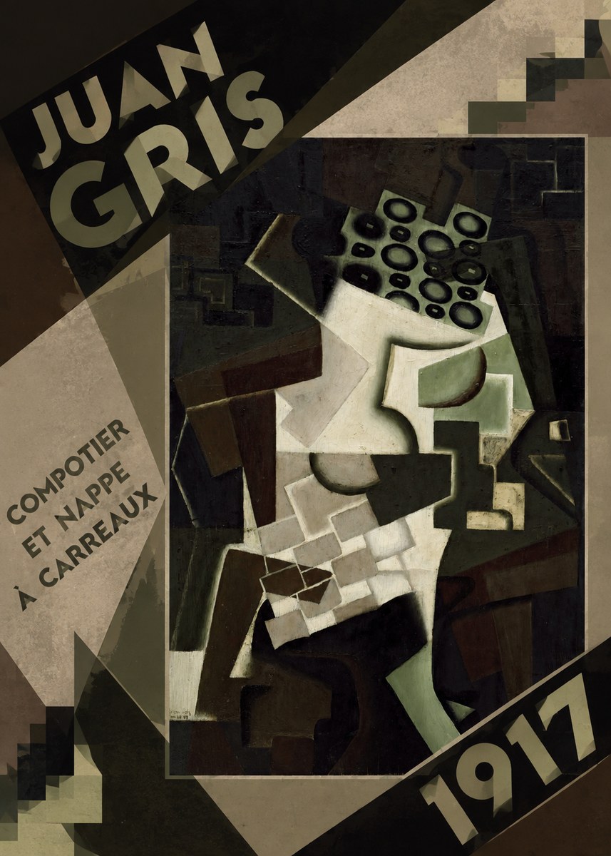 Juan Gris Compotier Et Nappe À Carreaux No5 - Plakát