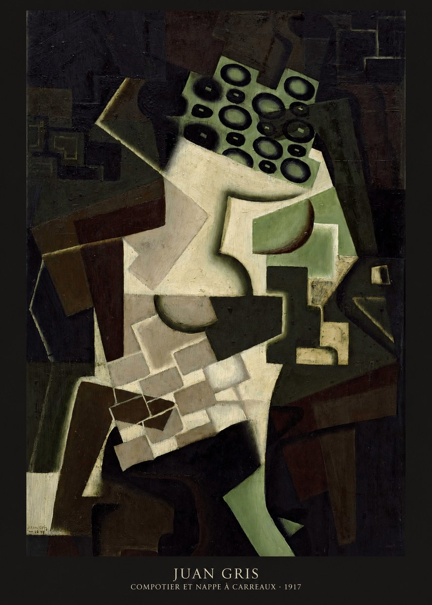 Juan Gris Compotier Et Nappe À Carreaux No6 - Plakát