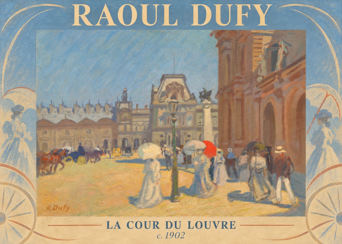 Raoul Dufy La Cour Du Louvre No4 - Plakát