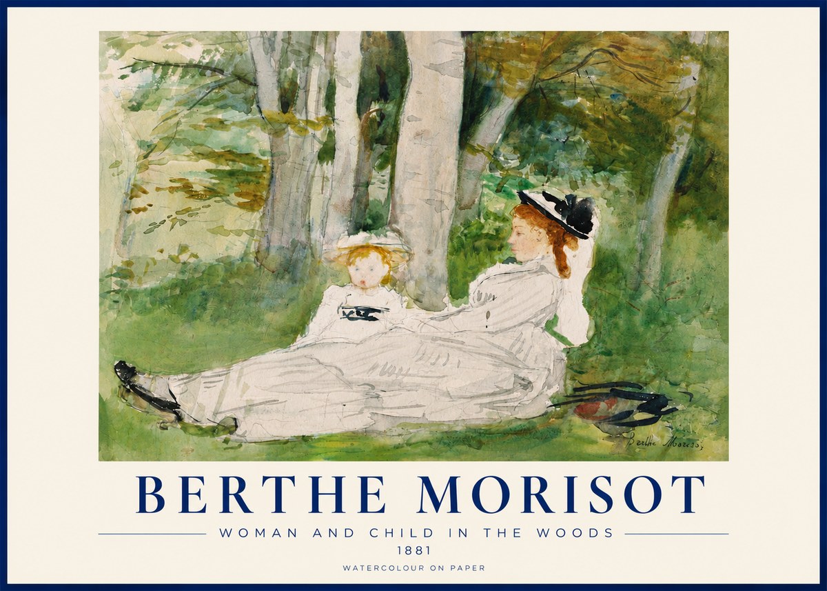 Berthe Morisot Woman and Child in the Woods No3 - Plakát