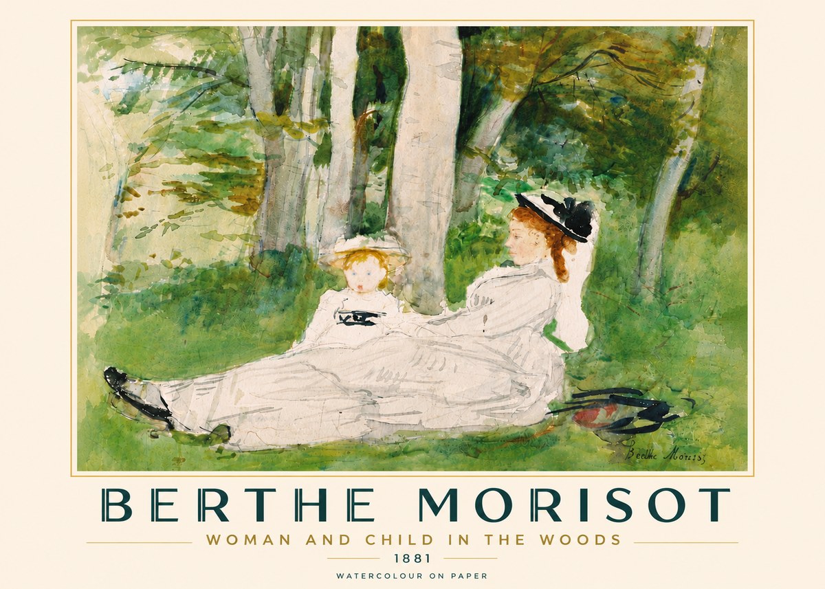 Berthe Morisot Woman and Child in the Woods No6 - Plakát