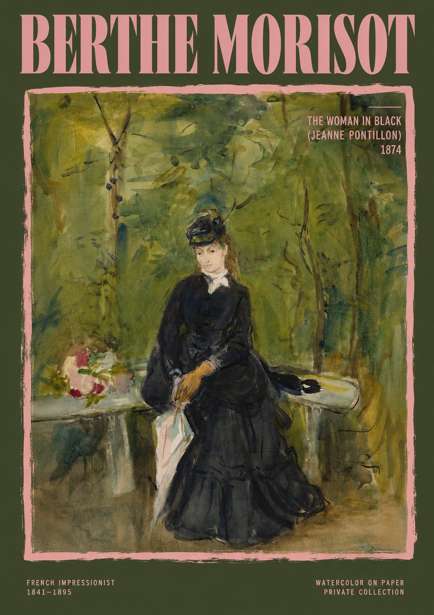 Berthe Morisot The Woman in Black (Jeanne Pontillon) No2 - Plakát