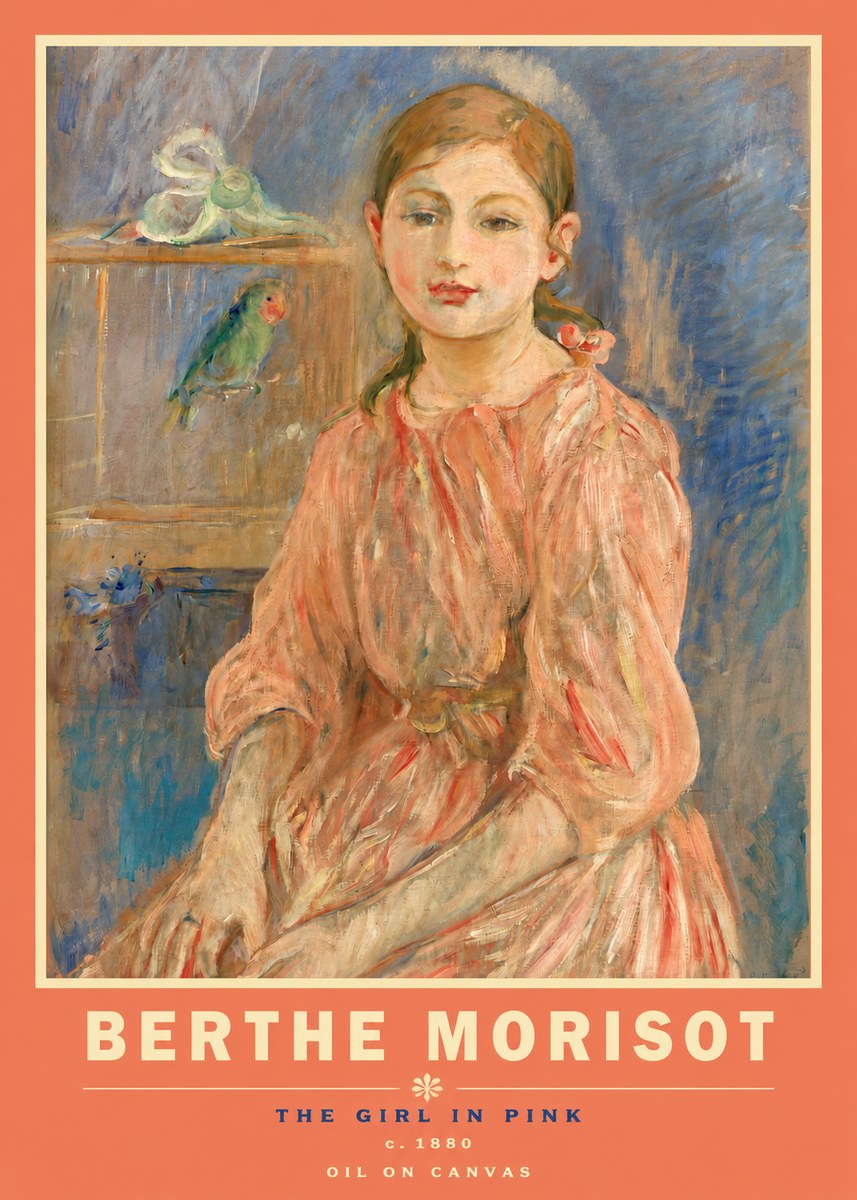 Berthe Morisot The Girl in Pink No3 - Plakát