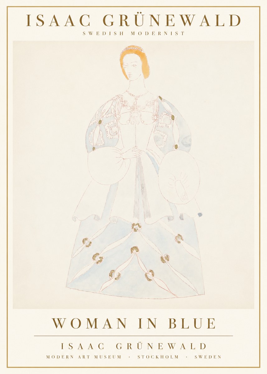 Isaac Grünewald Study of a Woman in Costume No3 - Plakát