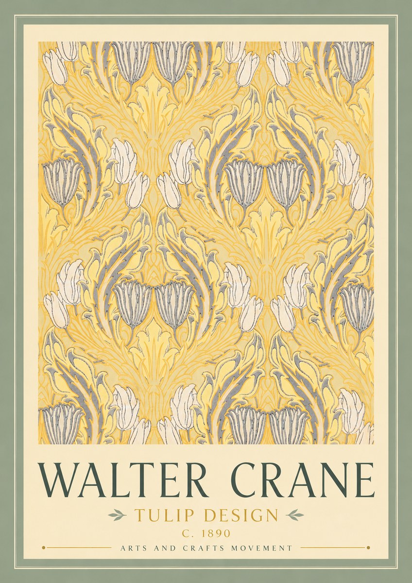 Walter Crane Tulip Design II No3 - Plakát