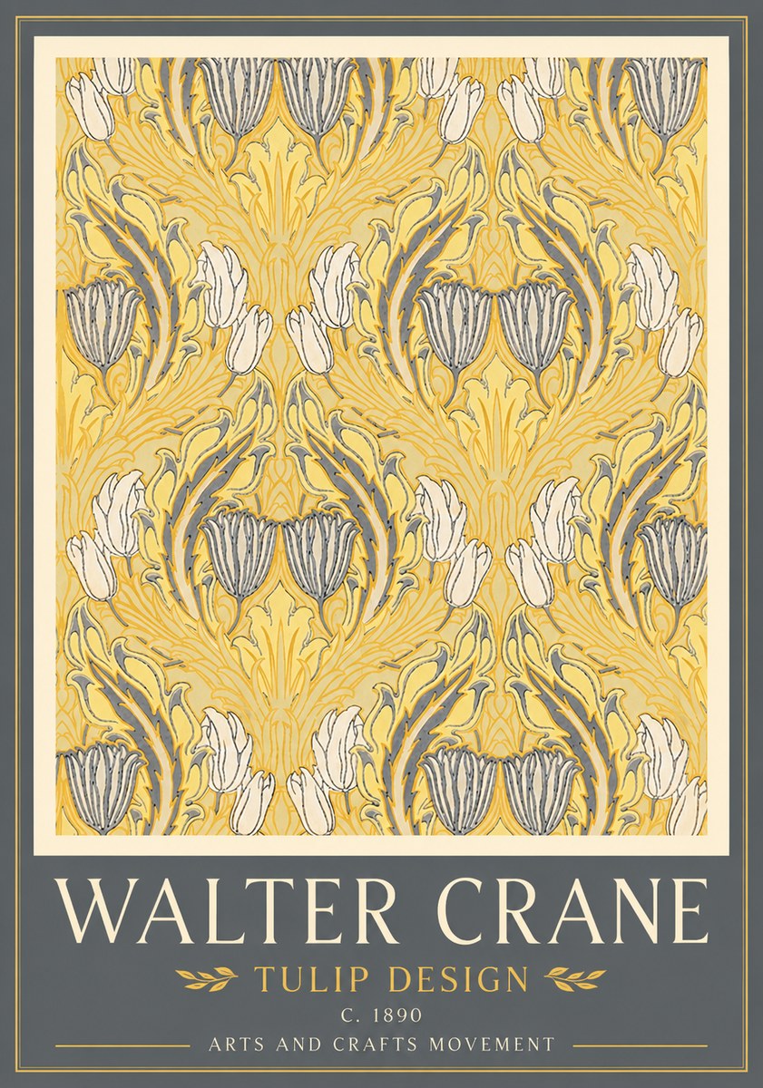 Walter Crane Tulip Design II No4 - Plakát