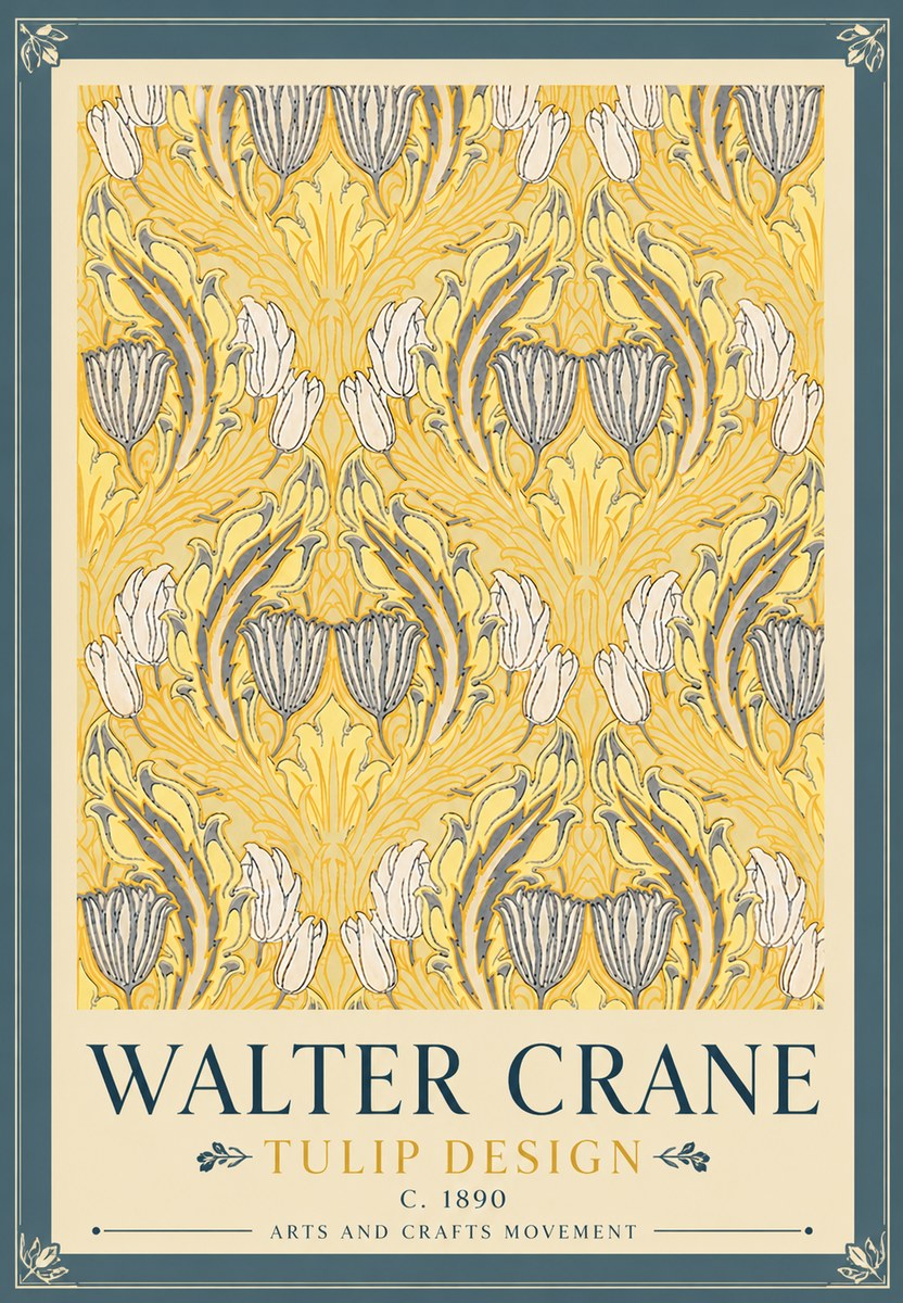 Walter Crane Tulip Design II No6 - Plakát