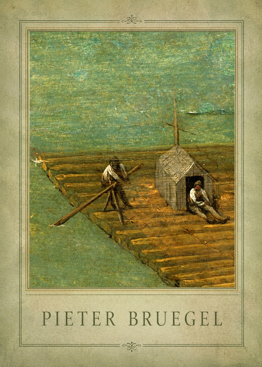 Pieter Bruegel Two Men on a Raft No1 - Plakát