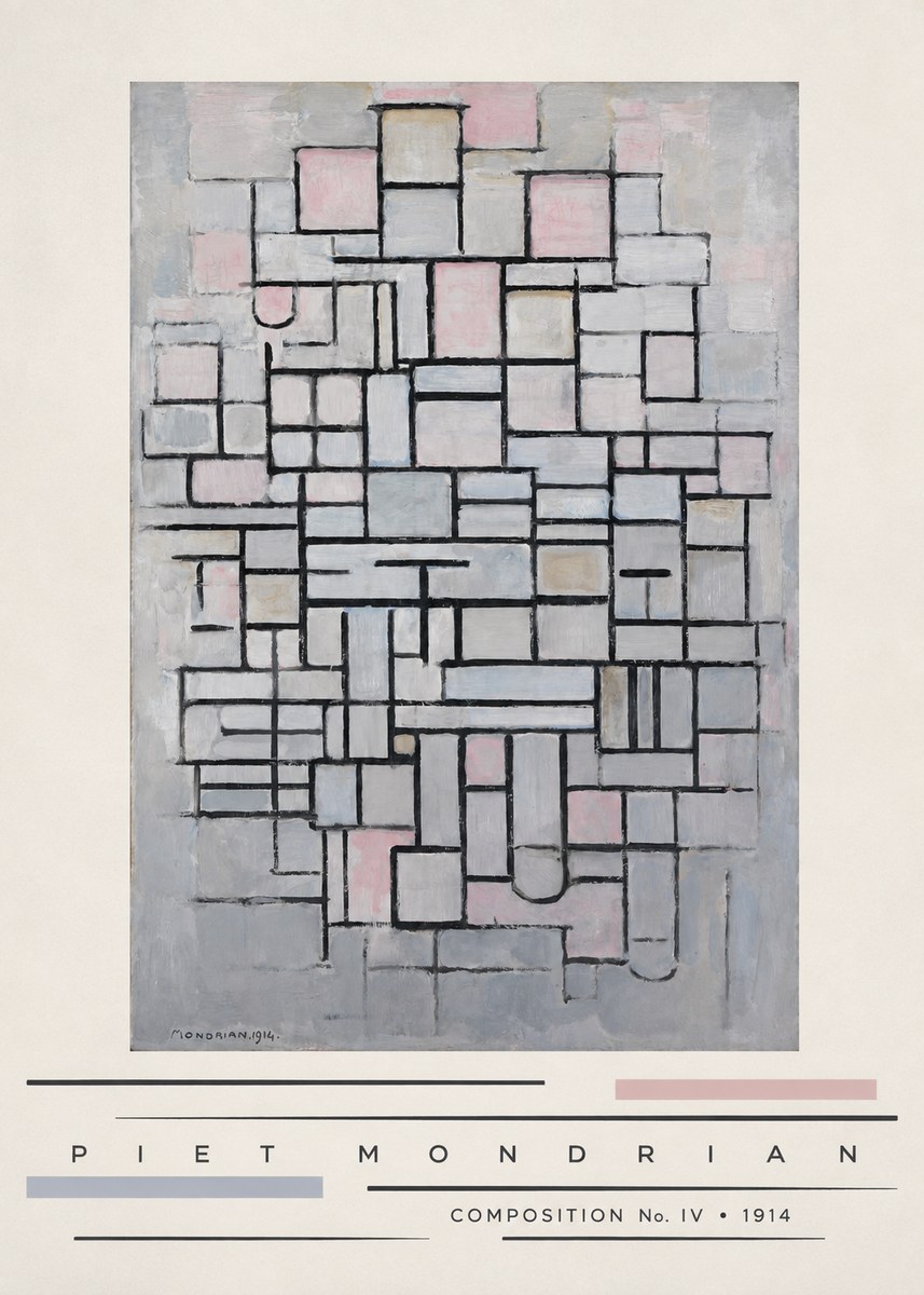 Piet Mondrian Composition No. Iv • 1914 No3 - Plakát