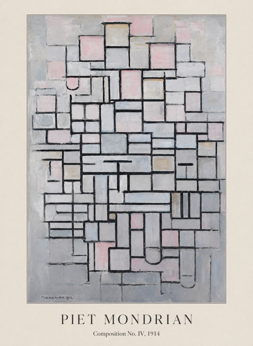 Piet Mondrian Composition No. Iv • 1914 No4 - Plakát