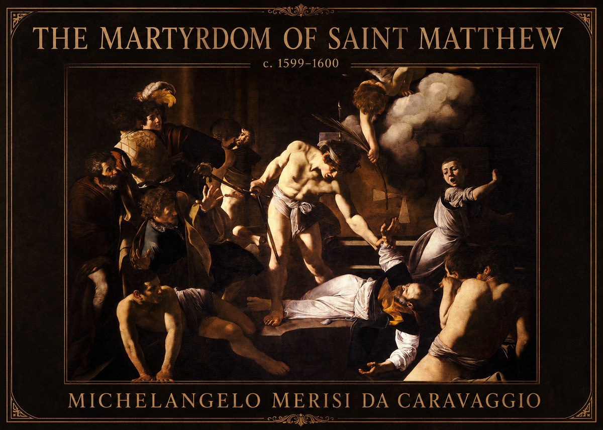 Michelangelo Merisi da Caravaggio The Martyrdom of Saint Matthew No1 - Plakát