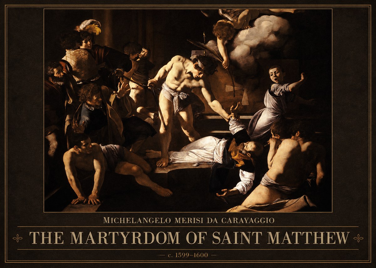 Michelangelo Merisi da Caravaggio The Martyrdom of Saint Matthew No2 - Plakát