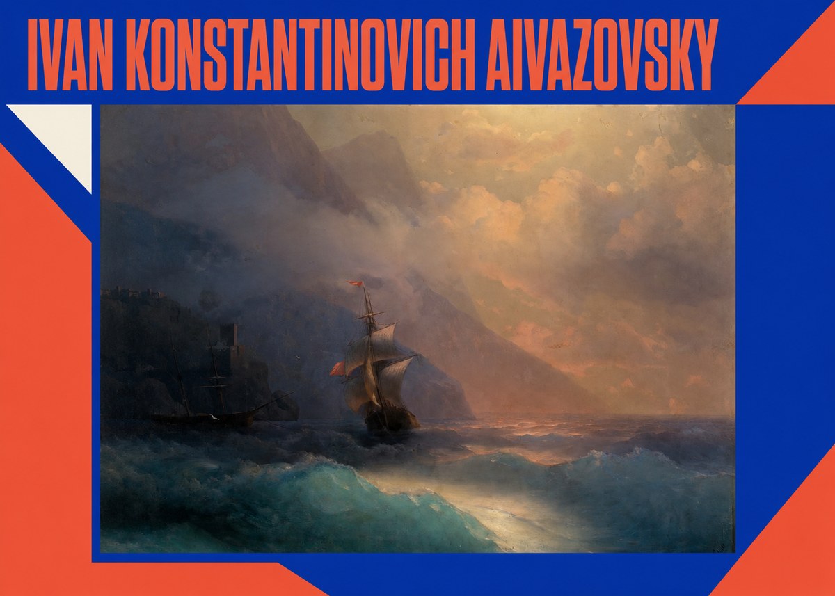 Ivan Konstantinovich Aivazovsky Storm at Sea No2 - Plakát