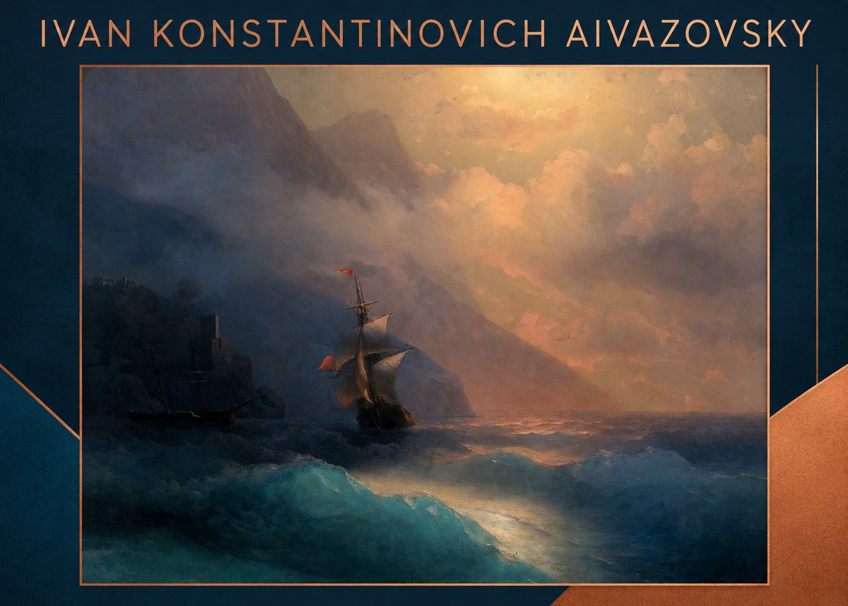 Ivan Konstantinovich Aivazovsky Storm at Sea No3 - Plakát