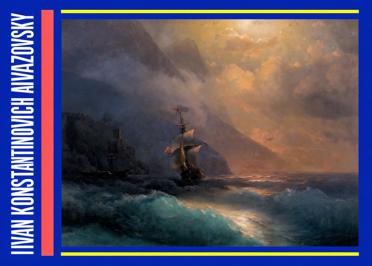 Ivan Konstantinovich Aivazovsky Storm at Sea No5 - Plakát