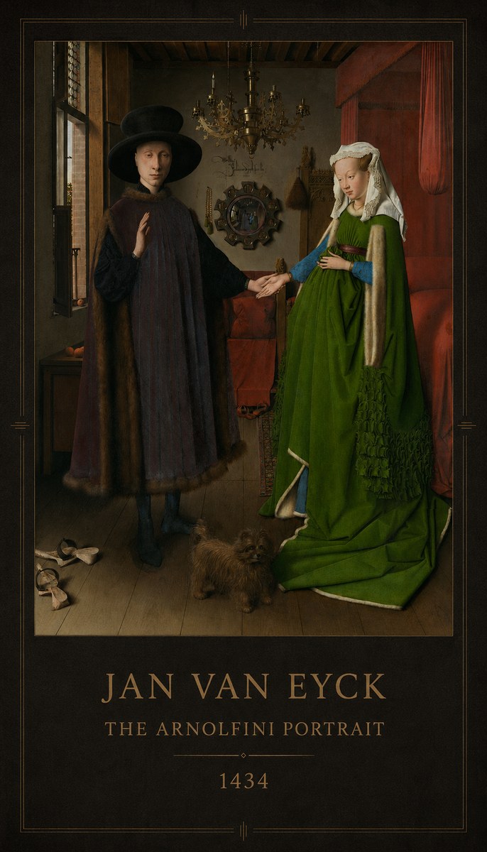 Jan van Eyck The Arnolfini Portrait V No5 - Plakát