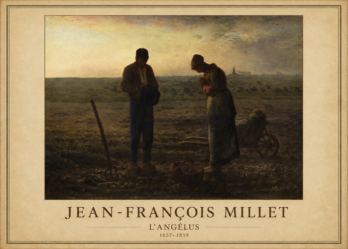 Jean-François Millet L'angélus II No1 - Plakát