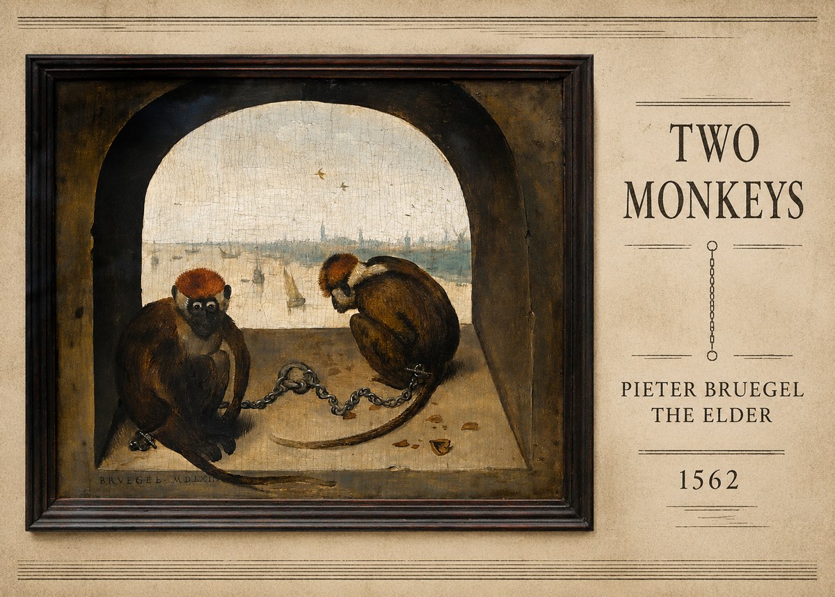 Pieter Bruegel Two Monkeys III No5 - Plakát