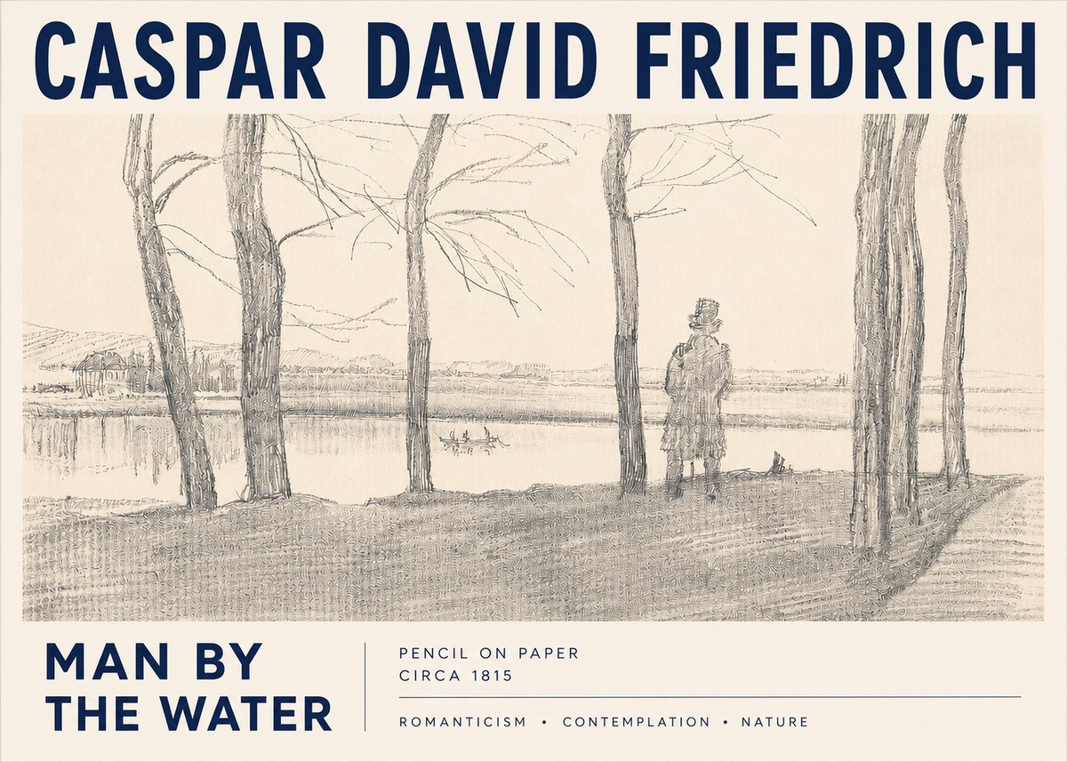 Caspar David Friedrich Man by the Water No3 - Plakát