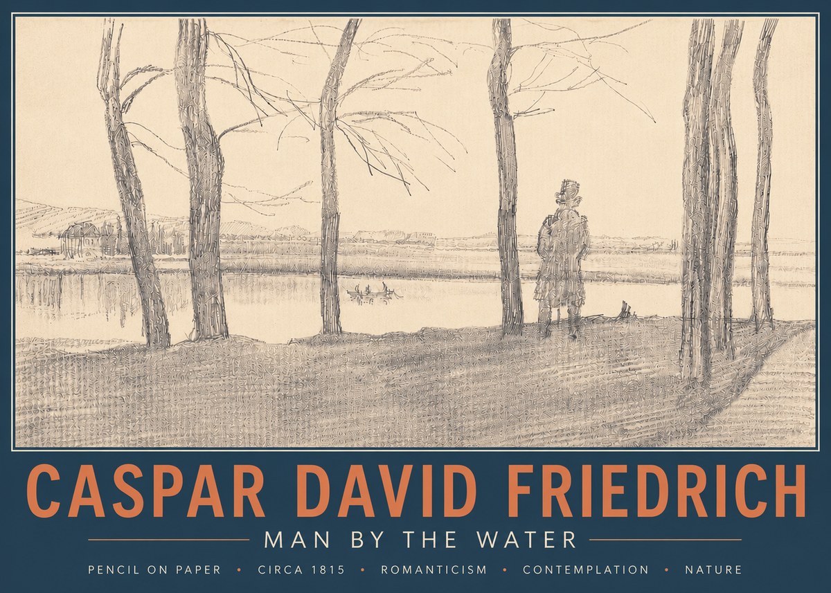 Caspar David Friedrich Man by the Water No4 - Plakát