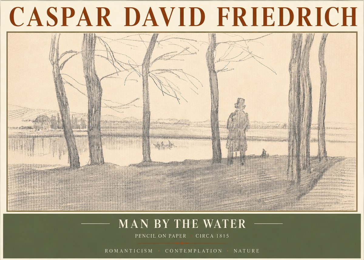 Caspar David Friedrich Man by the Water No5 - Plakát