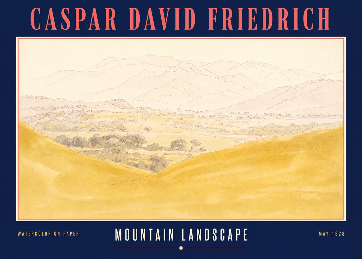 Caspar David Friedrich Mountain Landscape No3 - Plakát