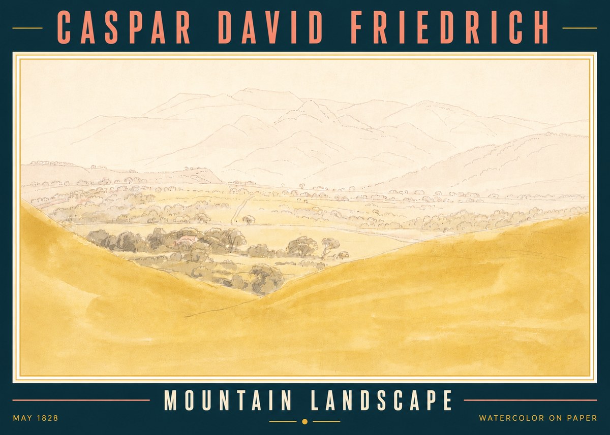 Caspar David Friedrich Mountain Landscape No5 - Plakát