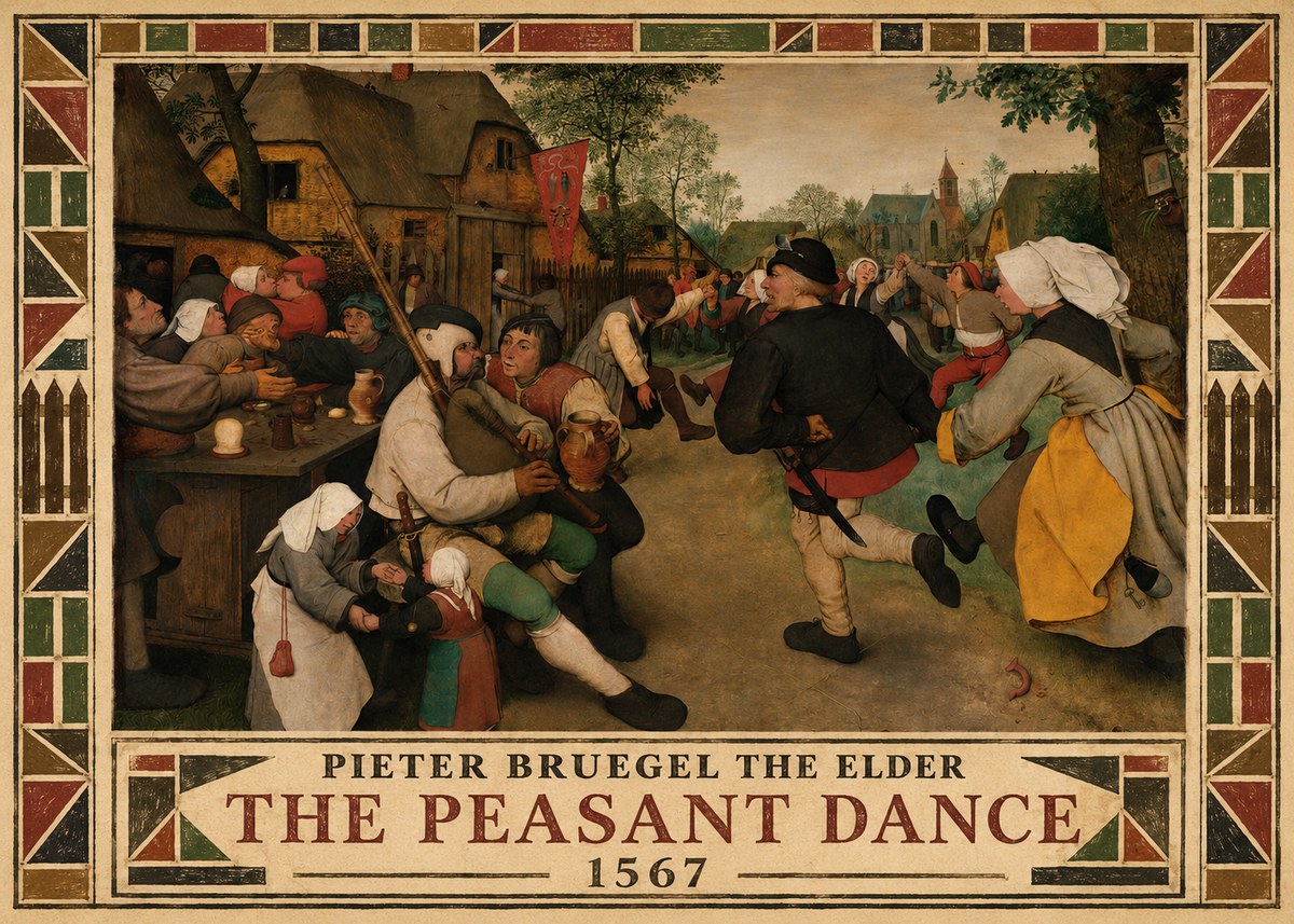 Pieter Bruegel The Peasant Dance II No4 - Plakát