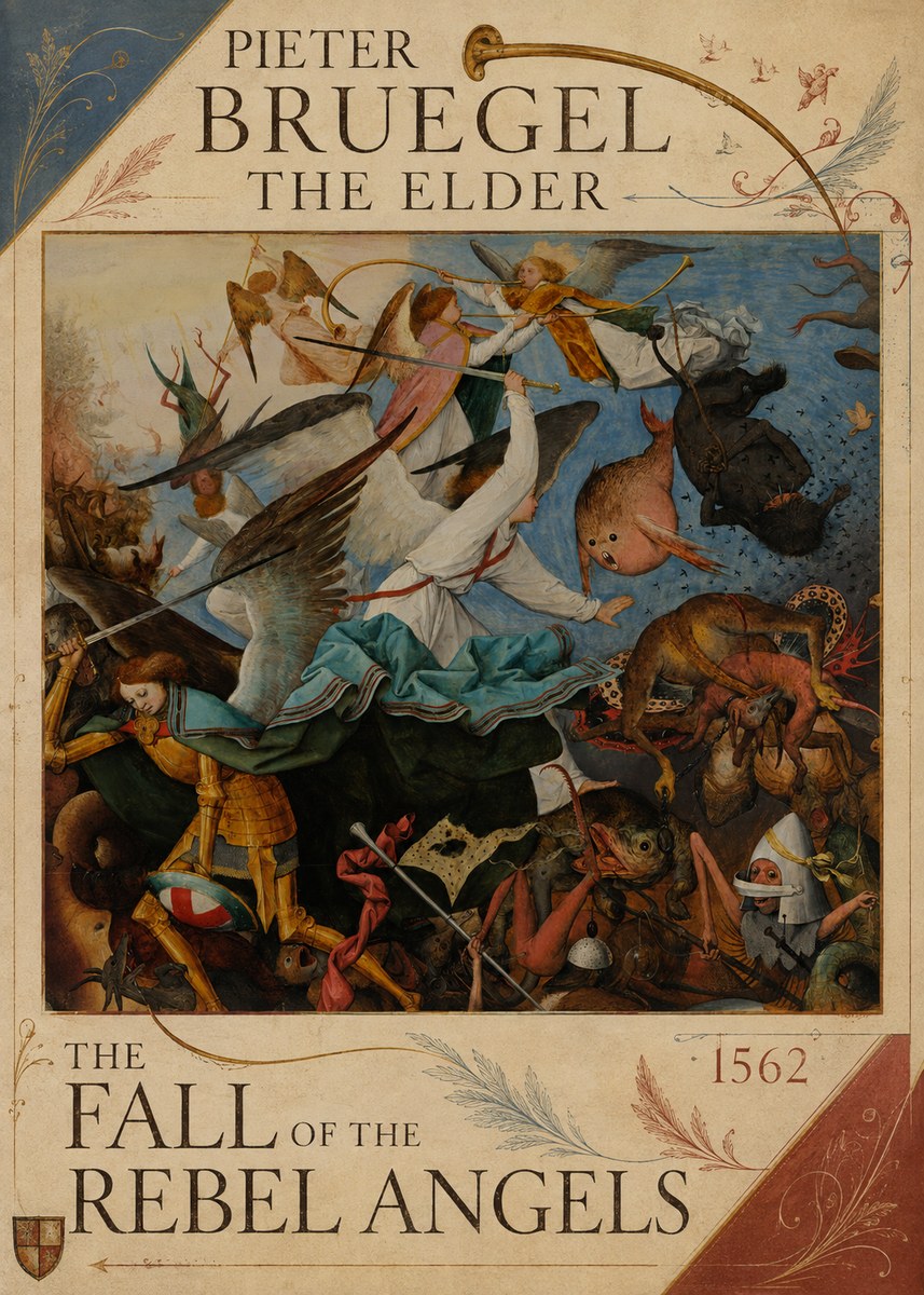 Pieter Bruegel The Fall of the Rebel Angels IV No5 - Plakát