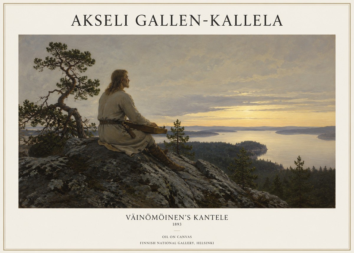 Akseli Gallen-Kallela Väinämöinen's Kantele No1 - Plakát