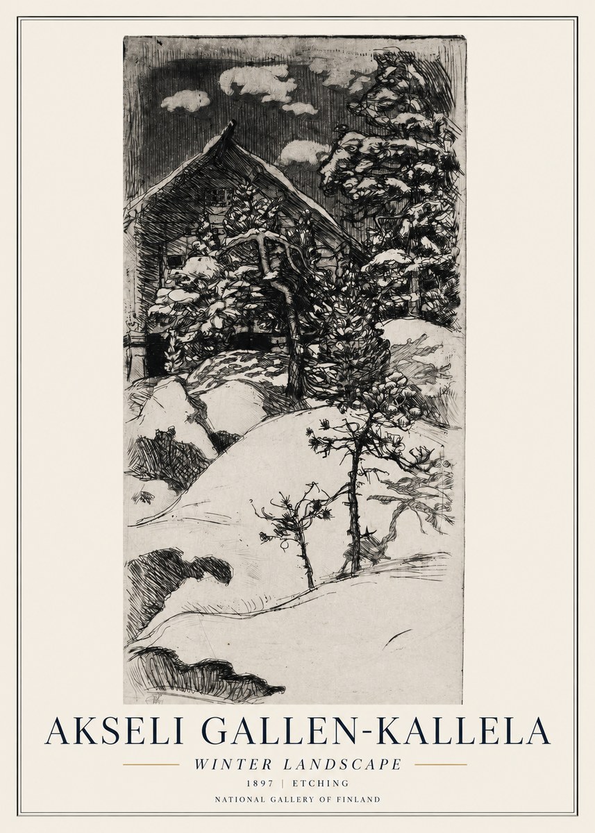 Akseli Gallen-Kallela Winter Landscape I No1 - Plakát