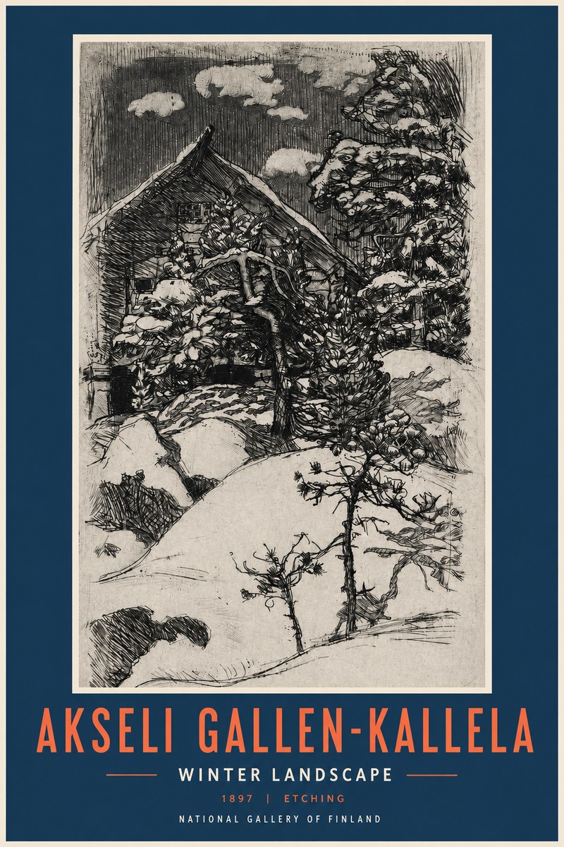 Akseli Gallen-Kallela Winter Landscape I No2 - Plakát