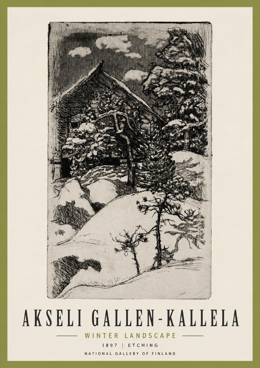 Akseli Gallen-Kallela Winter Landscape I No3 - Plakát