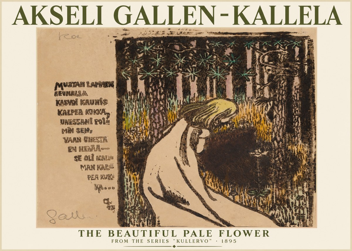 Akseli Gallen-Kallela The Beautiful Pale Flower No1 - Plakát